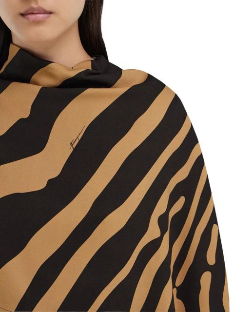 Ferragamo animal-print asymmetric top - Brown - zdjęcie produktu nr 2