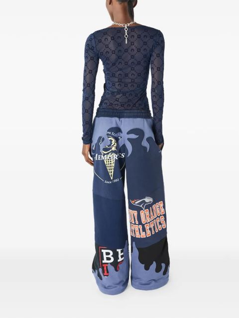 Marine Serre Moonogram mesh T-shirt - Blue