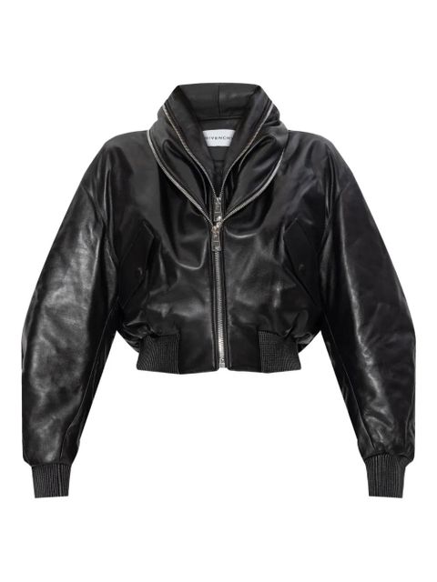 Givenchy double-zip leather bomber jacket - Black - zdjęcie produktu nr 1