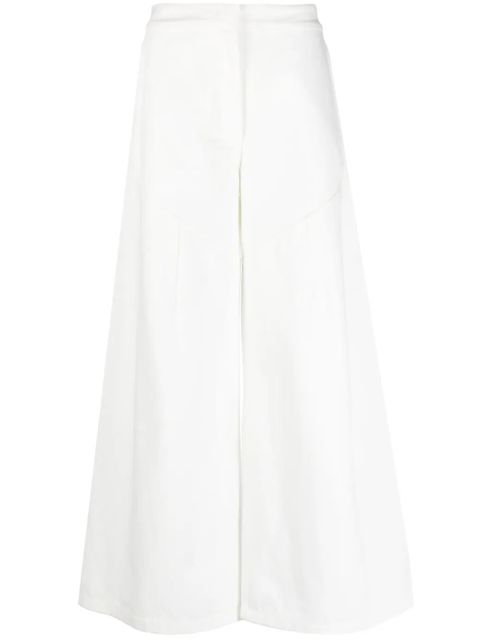 Jil Sander wide-leg cotton trousers - White - zdjęcie produktu nr 1