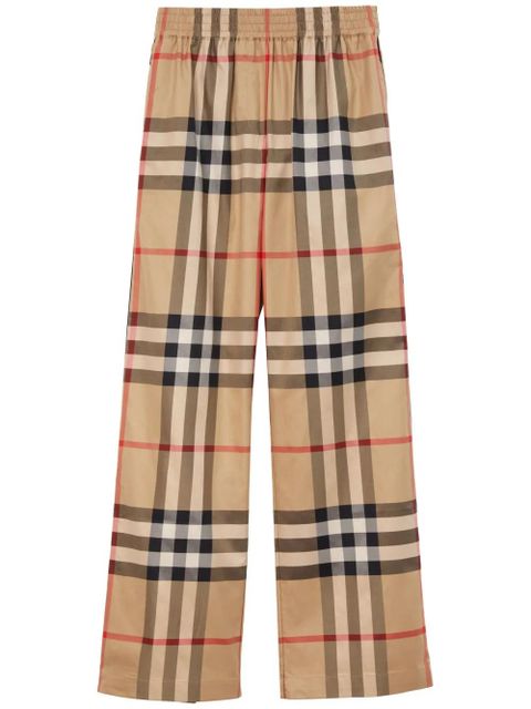 Burberry check-pattern cotton trousers - Neutrals - zdjęcie produktu nr 1