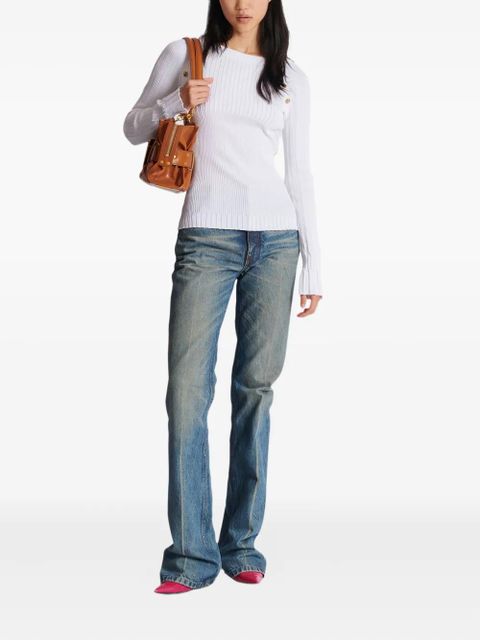 Balmain button ribbed top - White - zdjęcie produktu nr 2
