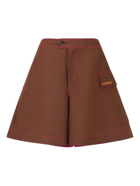 Marni logo-patch shorts - Brown - zdjęcie produktu nr 1