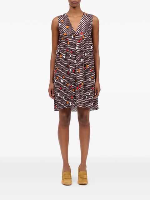 MM6 Maison Margiela V-neck floral-print mini dress - Red - zdjęcie produktu nr 2