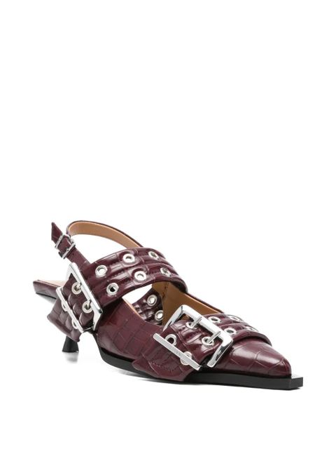 GANNI buckle-eyelet pumps - Brown - zdjęcie produktu nr 2