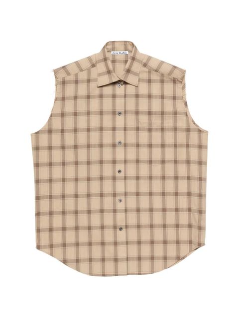 Acne Studios plaid sleeveless shirt - Neutrals - zdjęcie produktu nr 1