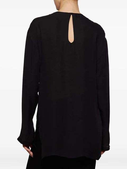 WARDROBE.NYC sheer split-cuff blouse - Black