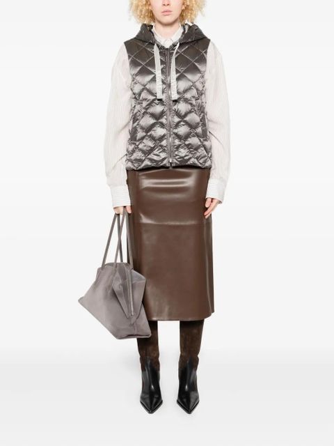Max Mara quilted hooded gilet - Grey