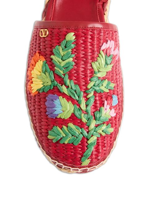 Valentino Garavani Bribri floral-embroidery espadrilles - Red