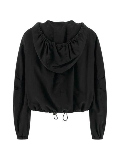 The Attico hooded zip bomber jacket - Black