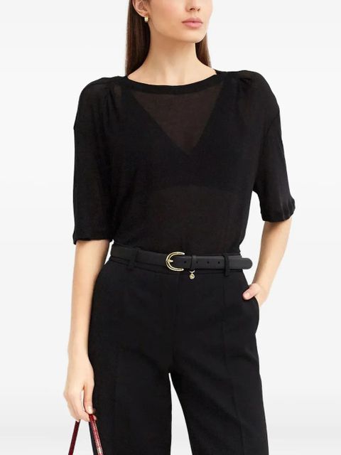 Victoria Beckham pleated short-sleeve top - Black - zdjęcie produktu nr 1
