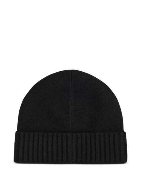 Lauren Ralph Lauren ribbed button beanie hat - Black