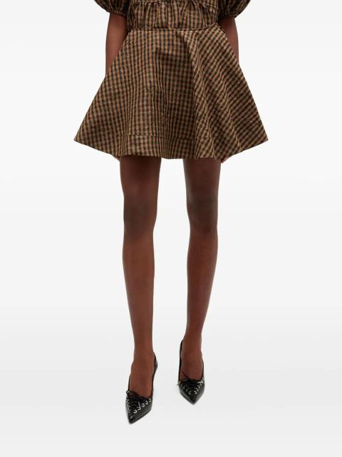 GANNI Gingham Skirt - Brown - zdjęcie produktu nr 2