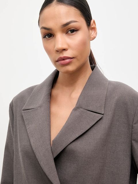 Answear.LAB marynarka kolor brązowy jednorzędowa gładka - zdjęcie produktu nr 2