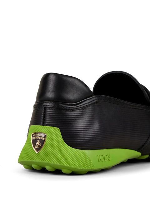 Tod's Automobili Lamborghini slip-on leather driving shoes - Black