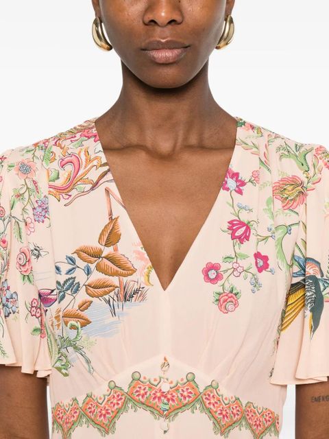 ETRO floral print V-neck dress - Pink