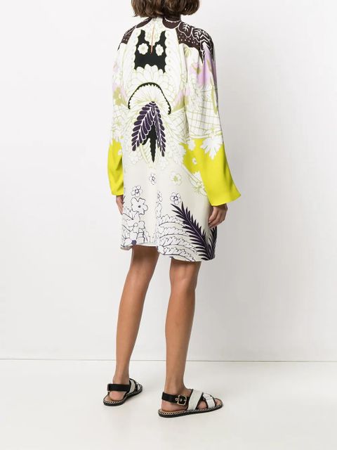 Valentino Garavani abstract-print long-sleeve dress - Green