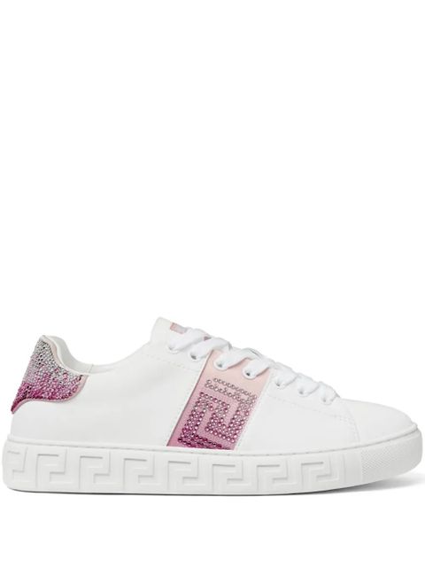 Versace Greca crystal-embellished sneakers - White - zdjęcie produktu nr 1