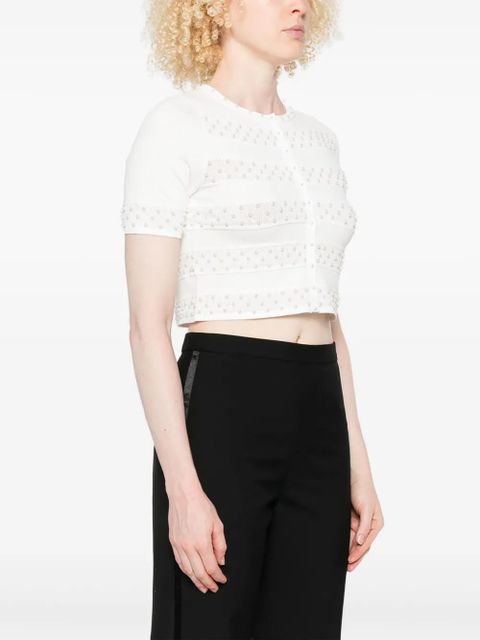 SANDRO embellished striped cardigan - Neutrals