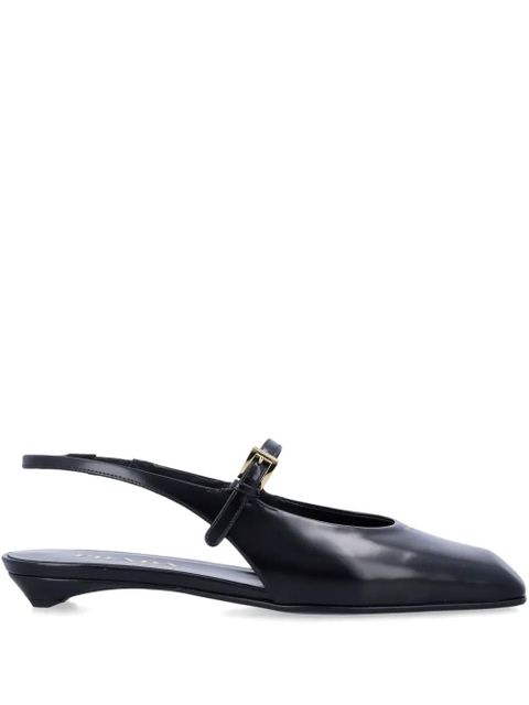 Prada leather slingback ballet flats - Black - zdjęcie produktu nr 1