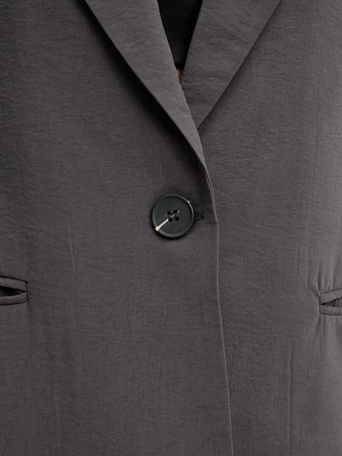 Answear.LAB marynarka kolor szary oversize gładka