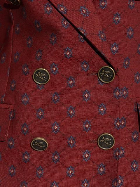 ETRO paisley-print double-breasted blazer - Red