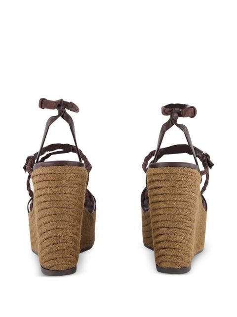 Jimmy Choo Nyra leather wedge sandals - Brown - zdjęcie produktu nr 1