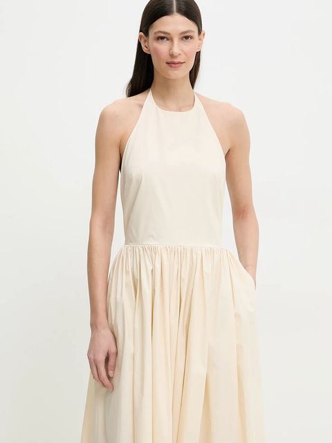 ISABELLE BLANCHE sukienka bawełniana kolor beżowy maxi rozkloszowana IS25SS-A134-T010 - zdjęcie produktu nr 2