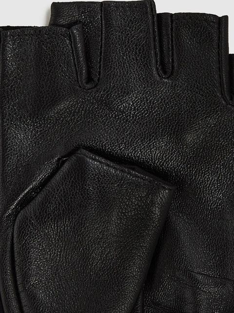 Karl Lagerfeld mitenki skórzane K/AUTOGRAPH damskie kolor czarny A4W33018