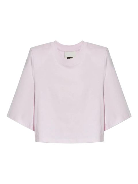 ISABEL MARANT Zaely padded-shoulder cropped top - Pink - zdjęcie produktu nr 1
