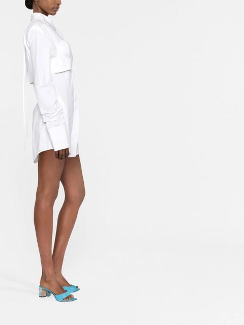 Balmain bustier-cut poplin shirt - White