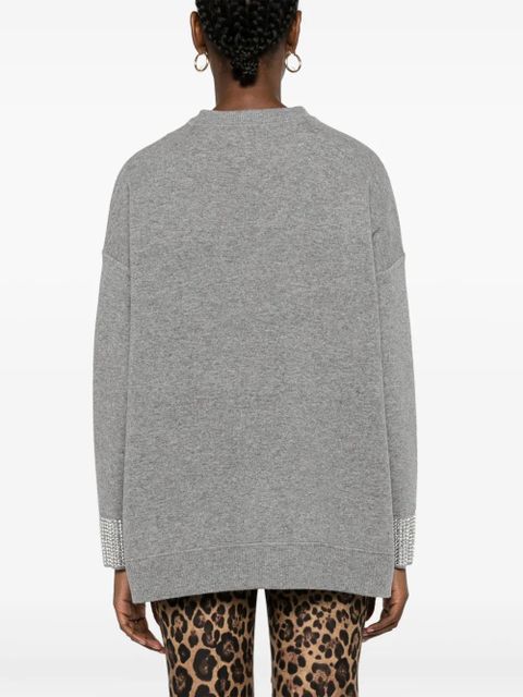 Valentino Garavani rhinestone-embellished wool jumper - Grey