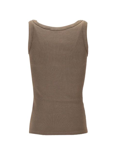 Miu Miu ribbed logo tank top - Brown - zdjęcie produktu nr 2