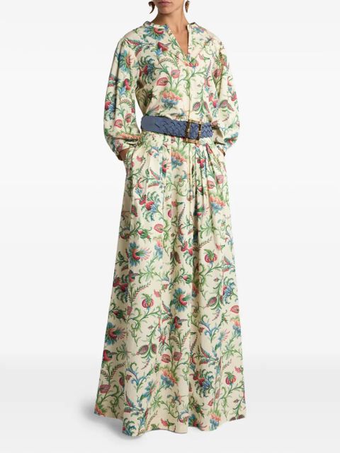 ETRO pleated floral-motif maxi skirt - Neutrals - zdjęcie produktu nr 2