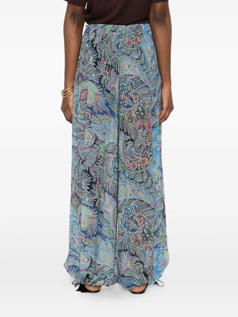 ETRO paisley tassel trousers - Blue