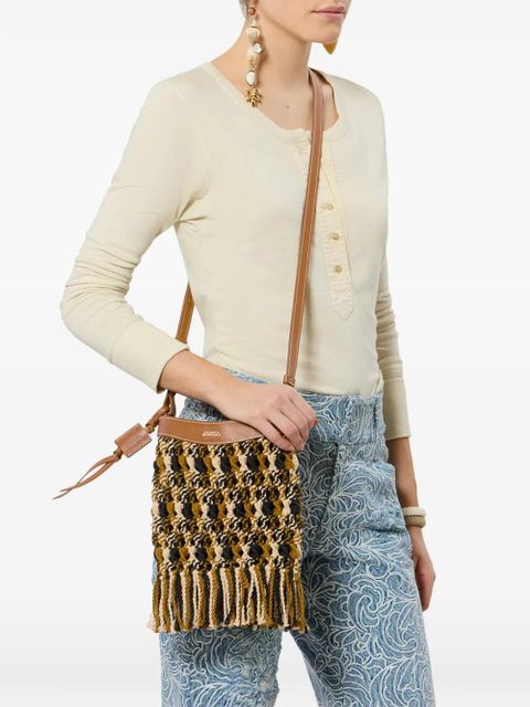 ISABEL MARANT Noli fringed-details leather shoulder bag - Brown - zdjęcie produktu nr 2
