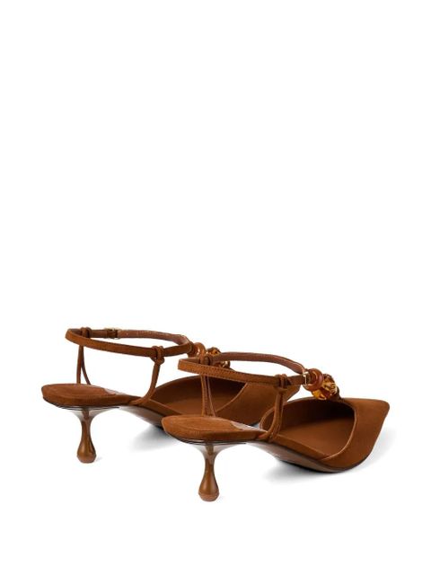 Jimmy Choo Lauri bead-embellished pumps - Brown