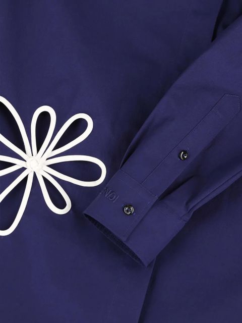 FENDI flower-cutout shirt - Blue