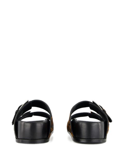 Paris Texas leopard-print flat sandals - Brown