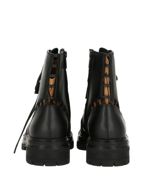 Gianvito Rossi cut-out lace-up boots - Black