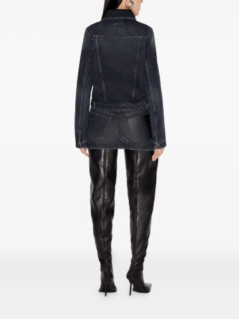 Jean Paul Gaultier Haute Jeanerie leather-pocket denim jacket - Black - zdjęcie produktu nr 2