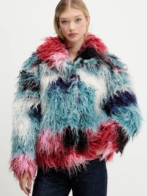 Desigual płaszcz CLOUD LACROIX kolor turkusowy 25WWEW02 - zdjęcie produktu nr 1