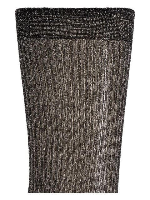 ISABEL MARANT Loula glitter ribbed socks - Black