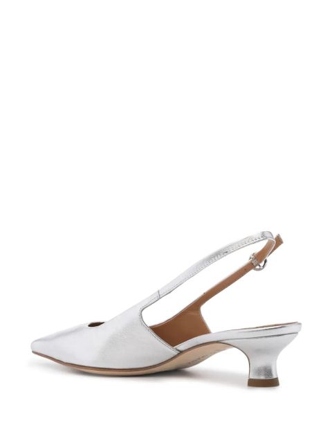 Aeyde Catrina 35mm metallic-leather pumps - Grey