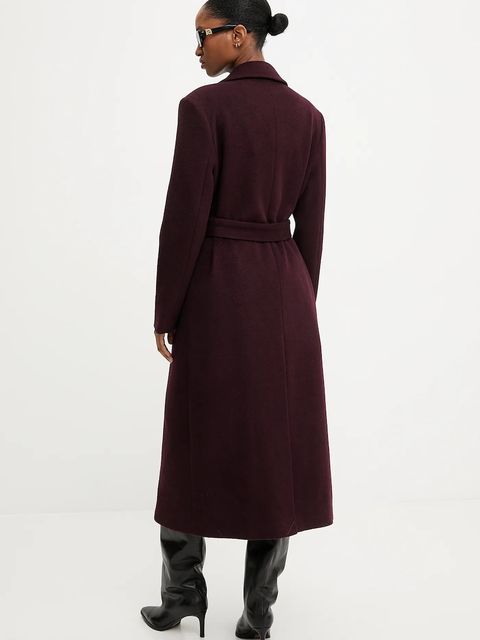 Answear.LAB płaszcz wełniany kolor bordowy przejściowy dwurzędowy - zdjęcie produktu nr 2