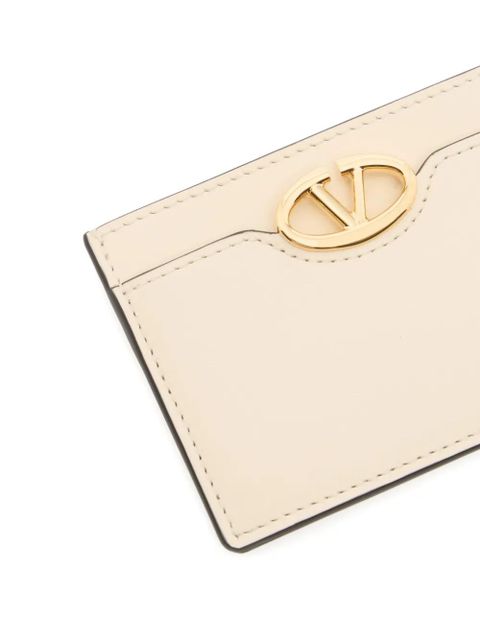 Valentino Garavani card holder The Bold Edition in calfskin - Neutrals