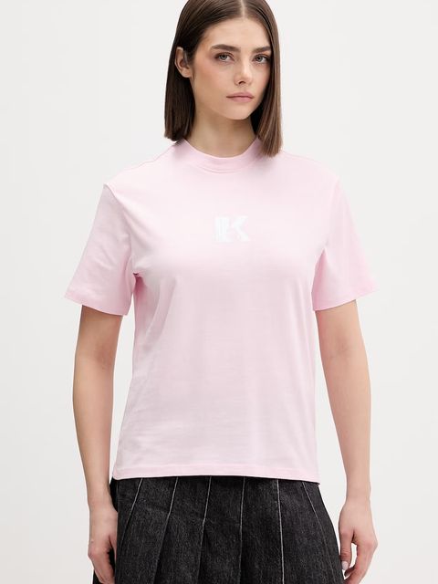 Karl Lagerfeld Jeans t-shirt damski bawełniany - zdjęcie produktu nr 2