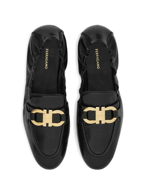 Ferragamo jodie metallic leather loafers - Black - zdjęcie produktu nr 2