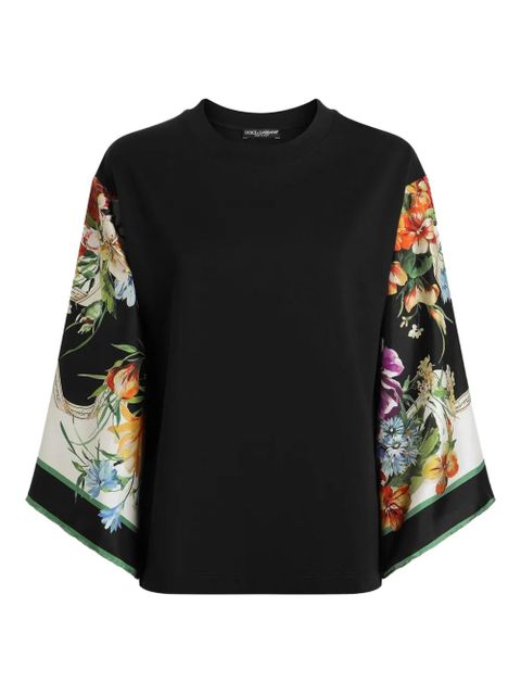 Dolce & Gabbana floral-print t-shirt - Black - zdjęcie produktu nr 1