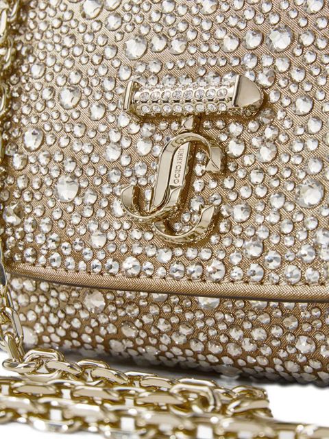 Jimmy Choo small Curve embellished chain crossbody bag - Gold
